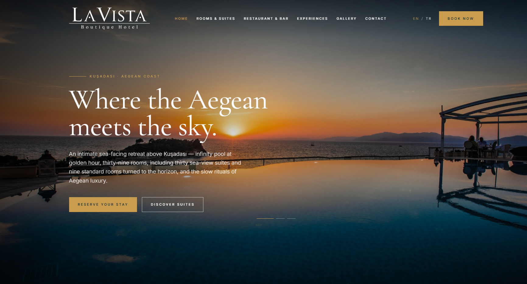La Vista Boutique Hotel web projesi görseli